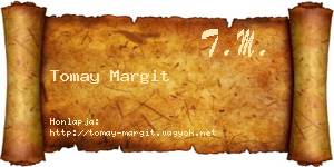 Tomay Margit névjegykártya